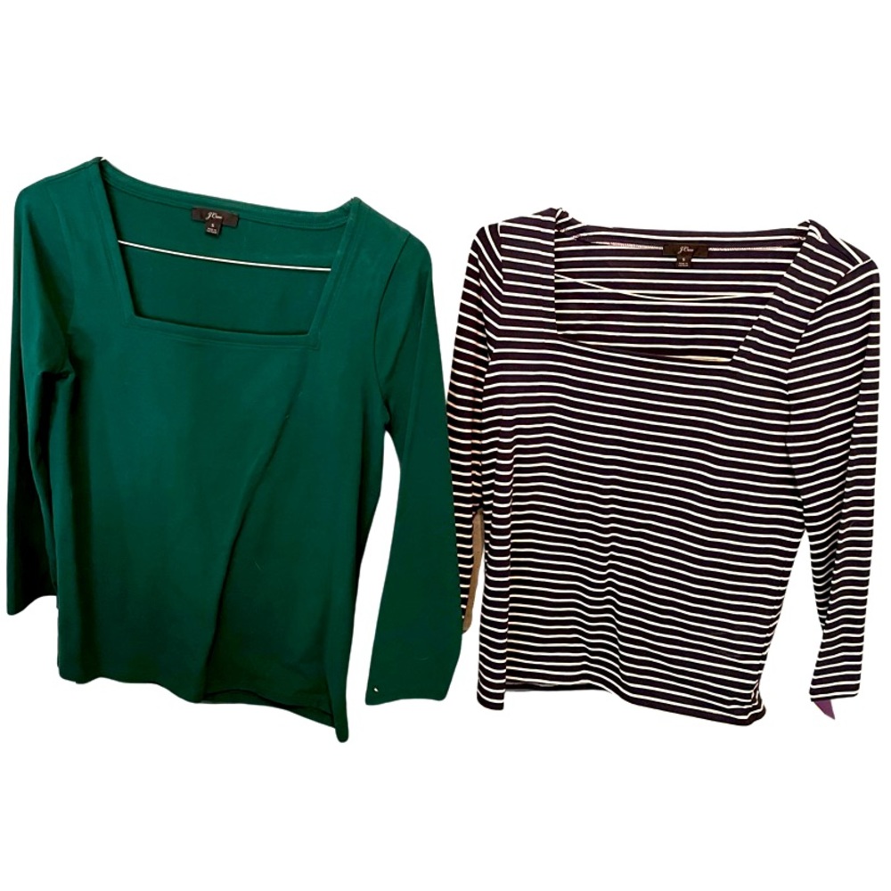 Two J. Crew square-neck tops